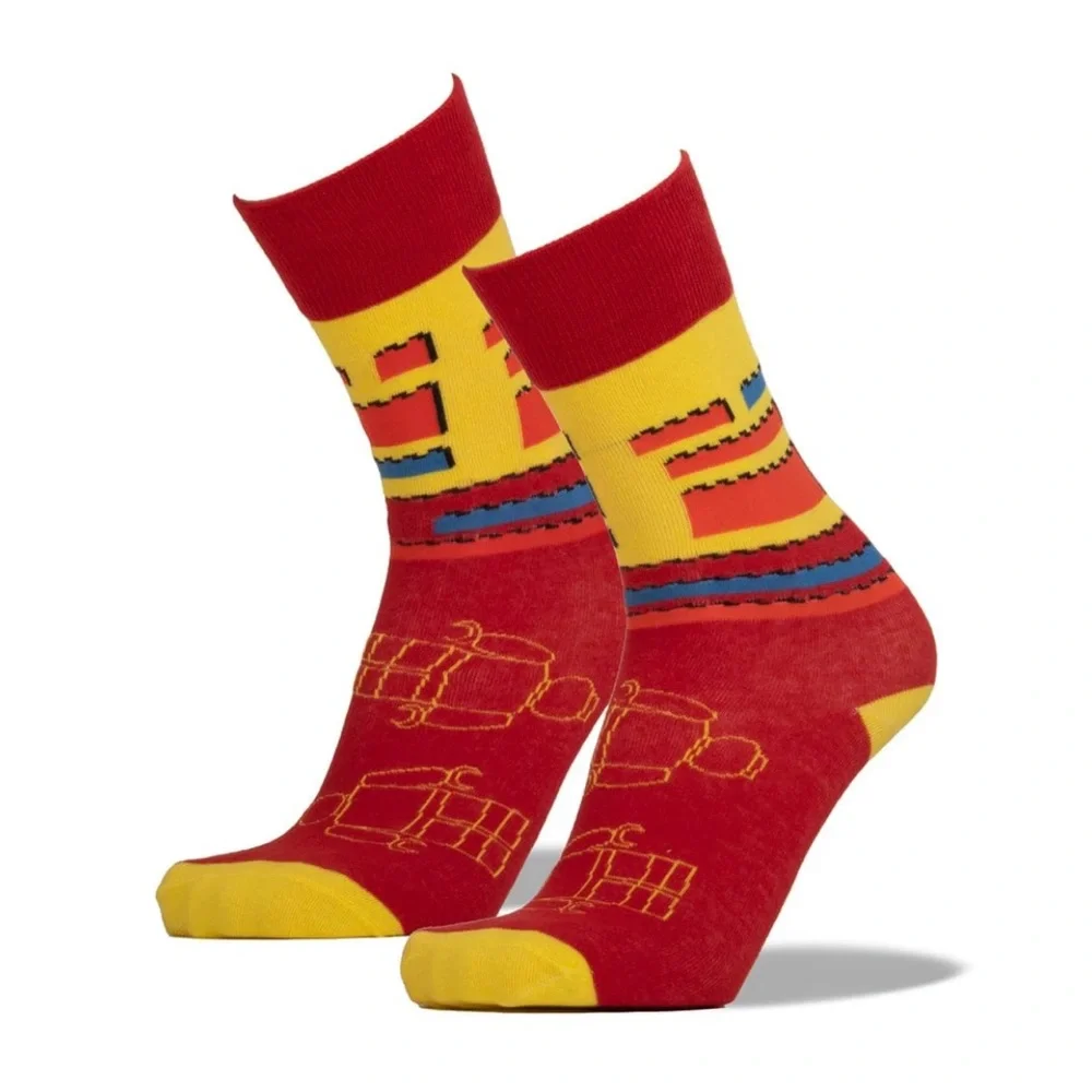 Unisex Red and Yellow Don't Grow Up, It's a Trap Socks Crew Socks One Size - Picture 5 of 7